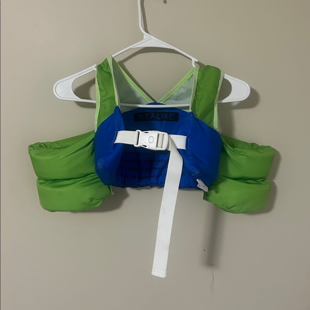 REALIKE Dino surf children's life jacket for 28-70 lbs w/ kid proof fastening - Picture 2 of 6